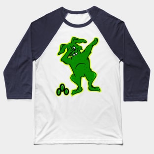 Green Easter Bunny Dabbing Baseball T-Shirt